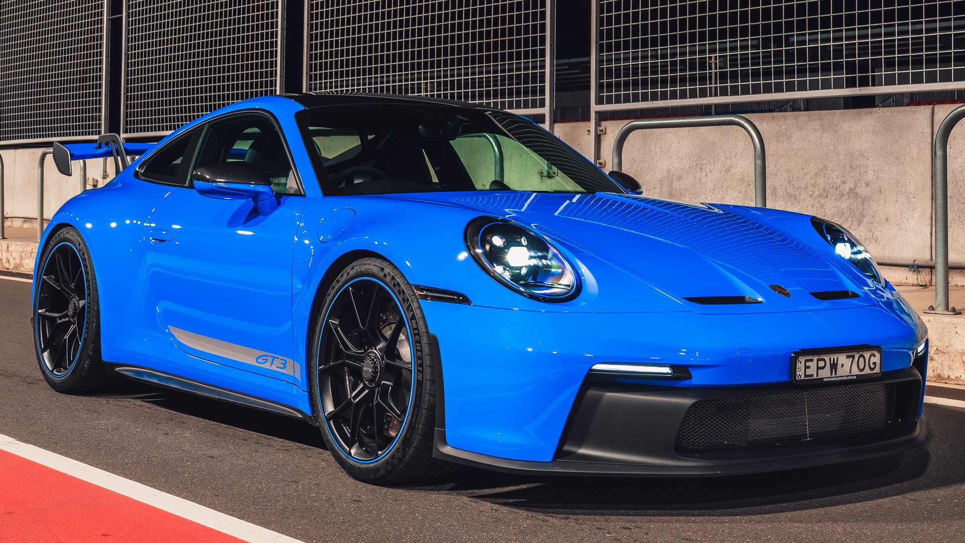 Blue sports car